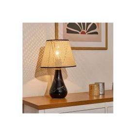 Nisa Luce 37x20x20 cm Siyah Krem Konik Seramik Abajur