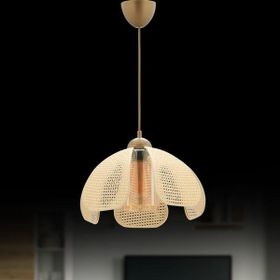 Nisa Luce 70x30x30 cm Krem Eskitme Biyeli Papatya Hasır Sarkıt