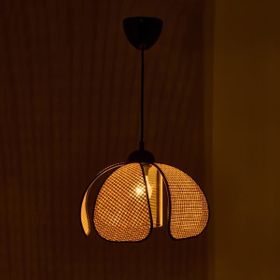 Nisa Luce 70x30x30 cm Krem Siyah Biyeli Papatya Hasır Sarkıt