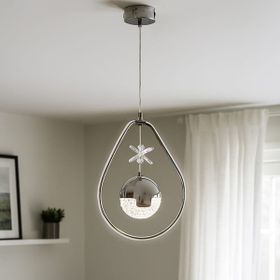 Nisa Luce Damla Taşlı Krom 35 cm Led Avize