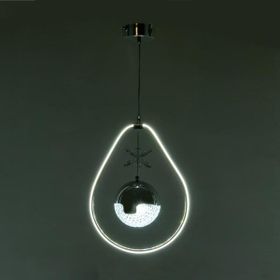 Nisa Luce Damla Taşlı Krom 35 cm Led Avize