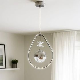 Nisa Luce Damla Taşlı Krom 35 cm Led Avize