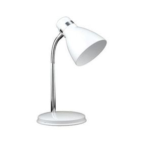 Nisa Luce Modern Krom Spiralli Beyaz Masa Lambası