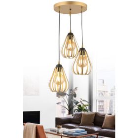 Nisa Luce Sare 3'lü Antik Metal Avize