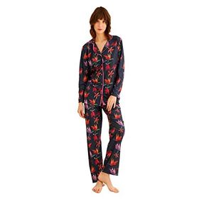 Nisanca İndigo Mavi Önden Düğmeli Kadın Pijama Takımı