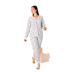 Nisanca Kışlık Welsoft Peluş Polar Düğmeli Gri Kadın Pijama Takımı