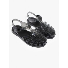 Nişantaşı Shoes Anderline Şeffaf Siyah Kemer Detay Kadın Sandalet