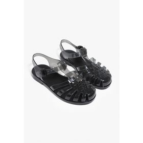 Nişantaşı Shoes Anderline Şeffaf Siyah Kemer Detay Kadın Sandalet