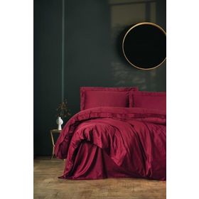 Nishev Elegante Bordo Saten Tek Kişilik Nevresim Takımı
