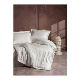 Nishev Elegante Stripe Ekru Çift Kişilik Saten Nevresim Takımı