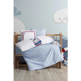Nishev Punch Nakışlı Miniyo Mavi 100x150 cm Bebek Nevresim Takımı