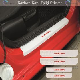 Nissan Almera 4 Adet Karbon Kapı Eşiği Sticker