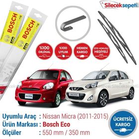Nissan Micra Bosch ECO 2011-2015 Silecek Takımı