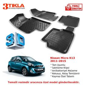 Nissan Micra K13 2011-2015 Seti 3D Havuzlu Paspas