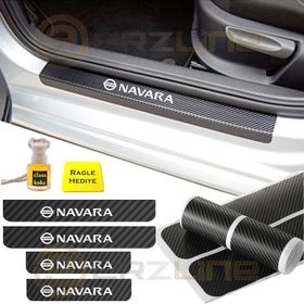 Nissan Navara 4 Adet Karbon Kapı Eşiği Sticker