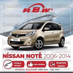 Nissan Note RBW 2006-2014 Muz Silecek Takımı
