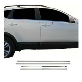 Nissan Qashqai 2007-2010 Paslanmaz Çelik 4 Parça Krom Cam Çıtası