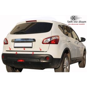 Nissan Qashqai 2007-2013 Krom Bagaj Alt Çıtası