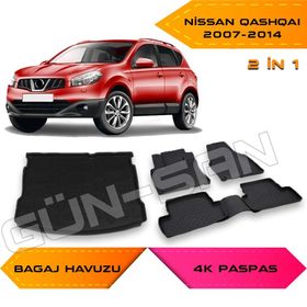 Nissan Qashqai 2007-2014 4D Havuzlu Paspas ve Bagaj Havuzu