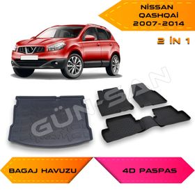 Nissan Qashqai 2007-2014 4D Havuzlu Paspas ve Bagaj Havuzu