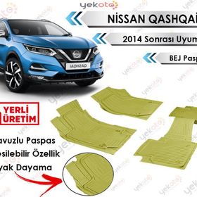 Nissan Qashqai 2014 Sonrası Bej Havuzlu Paspas