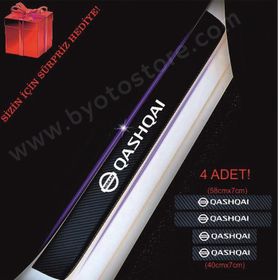 Nissan Qashqai 4 Adet Karbon Kapı Eşiği Sticker