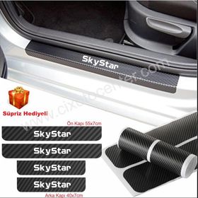 Nissan Skystar 4 Adet Karbon Kapı Eşiği Sticker