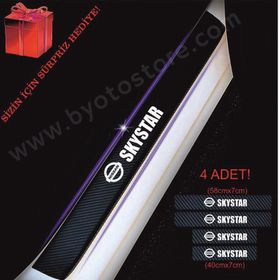 Nissan Skystar 4 Adet Karbon Kapı Eşiği Sticker