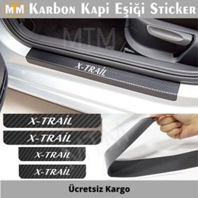 Nissan X-Trail 4 Adet Karbon Kapı Eşiği Sticker