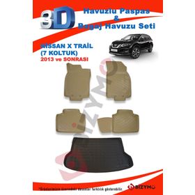 Nissan X Trail 7 Koltuk Suv 2013 ve Sonrası Paspas ve Bagaj Havuzu