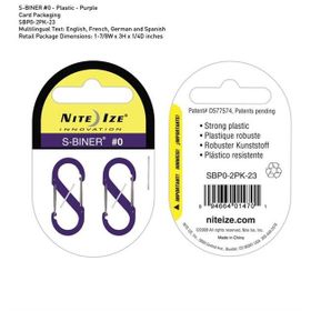 Niteize S-Biner Plastik Size 0 Purple Çadır Aksesuarı
