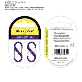 Niteize S-Biner Plastik Size 0 Purple Çadır Aksesuarı