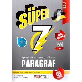 Nitelik Yayınları 7 Sınıf Paragraf Yeni Nesil Süper Soru Kitabı