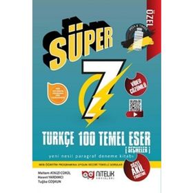 Nitelik Yayınları - 7. Sınıf Süper Türkçe 100 Temel Eser Paragraf Deneme Kitabı