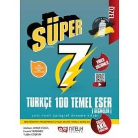 Nitelik Yayınları - 7. Sınıf Süper Türkçe 100 Temel Eser Paragraf Deneme Kitabı