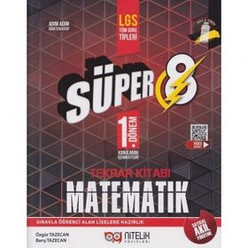 Nitelik Yayınları 8. Sınıf Matematik Süper 1. Dönem Tekrar Kitabı Soru Bankası