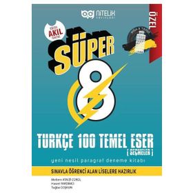 Nitelik Yayınları 8. Sınıf Süper Türkçe 100 Temel Eser Paragraf Deneme Kitabı