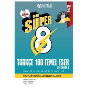 Nitelik Yayınları 8. Sınıf Süper Türkçe 100 Temel Eser Yeni Nesil Paragraf Deneme Kitabı