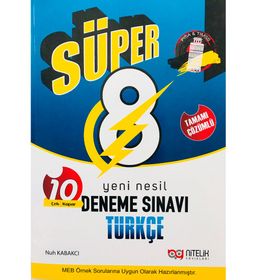 Nitelik Yayınları 8. Sınıf Türkçe Süper Onlu Deneme Sınavı