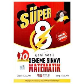 Nitelik Yayınları 8. Sınıf Yeni Nesil Süper Matematik Tamamı Çözümlü Deneme Sınavı