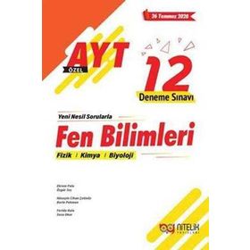 Nitelik Yayınları AYT Fen Bilimleri 12 Deneme Sınavı