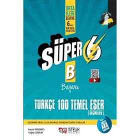 Nitelik Yayınları - Süper 6. Sınıf Türkçe 100 Temel Eser Yeni Nesil Soru Kitabı