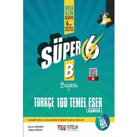 Nitelik Yayınları - Süper 6. Sınıf Türkçe 100 Temel Eser Yeni Nesil Soru Kitabı