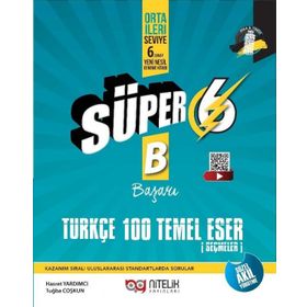 Nitelik Yayınları - Süper 6. Sınıf Türkçe 100 Temel Eser Yeni Nesil Soru Kitabı