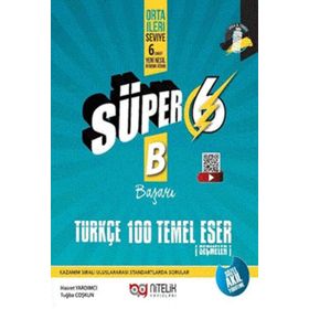Nitelik Yayınları - Süper 6. Sınıf Türkçe 100 Temel Eser Yeni Nesil Soru Kitabı