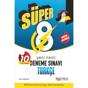 Nitelik Yayınları Süper 8. Sınıf Yeni Nesil Türkçe 10 Deneme Sınavı