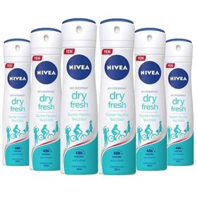 Nivea 150 ml 6'lı Dry Fresh Kadın Sprey Deodorant