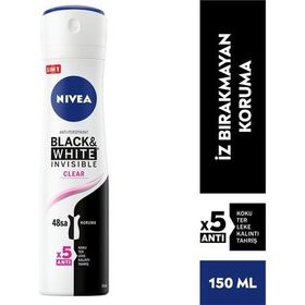 Nivea 150 ml Invisible Black And White Kadın Sprey Deodorant