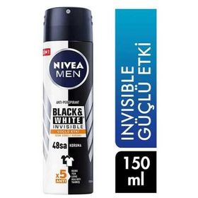 Nivea 150 ml Men Black&White Invisible Güçlü Etki Erkek Sprey Deodorant