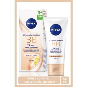 Nivea 16092022 Jojoba Yağı Özü ile Aydınlık Cilt Nemlendirici Yüz Bakım 50 ml Spf 15 Açık Ton Bb Krem